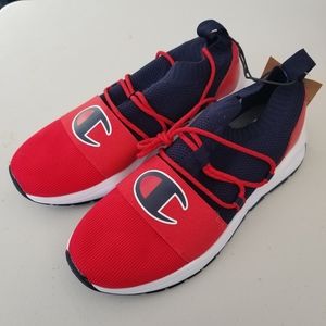 Champion Mens Hype-r Lo Red Navy Sneakers Size 10